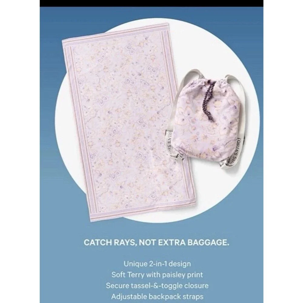 Victoria's Secret 2-IN-1 PAISLEY LOGO BEACH TOWEL + BACKPACK 36